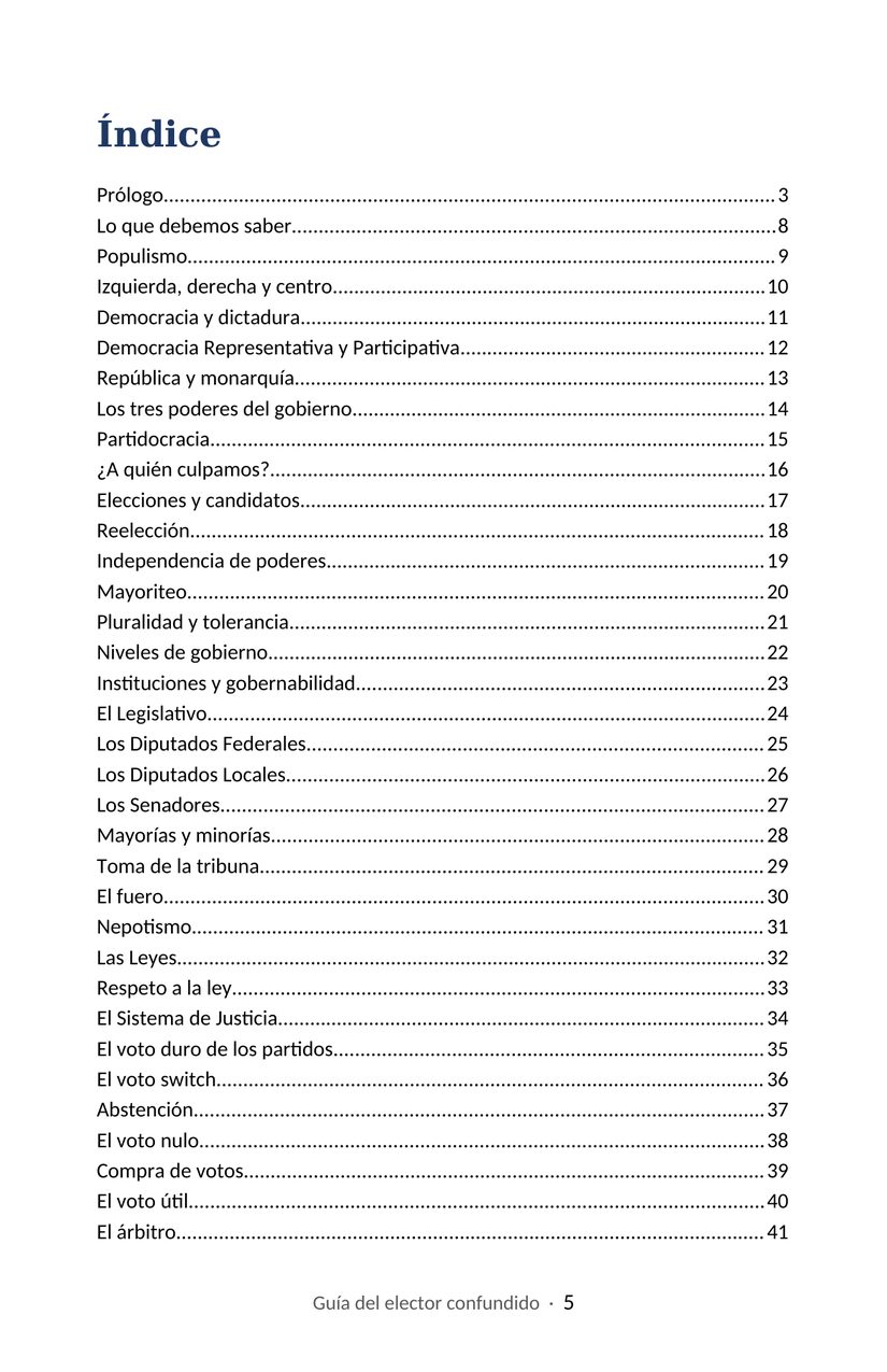 Hoja 5 de la Guía del elector confundido