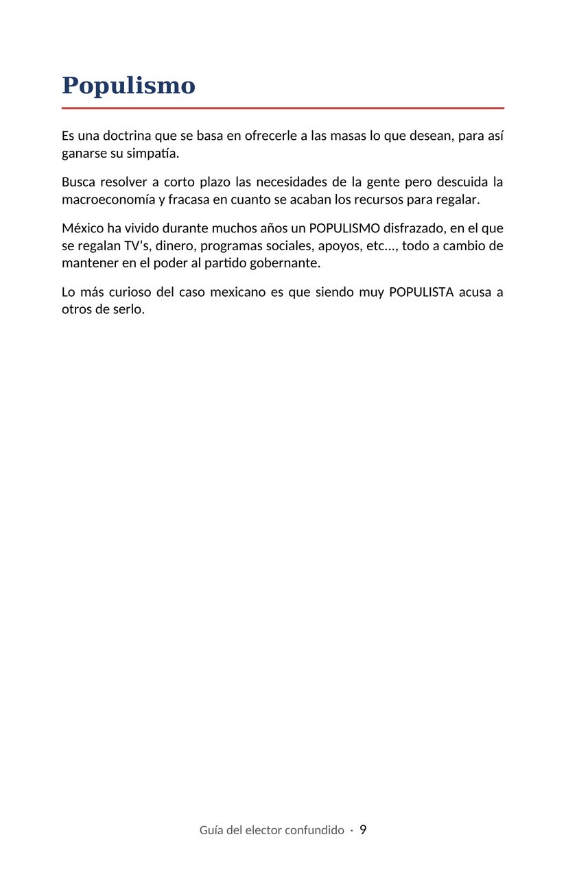 Hoja 9 de la Guía del elector confundido
