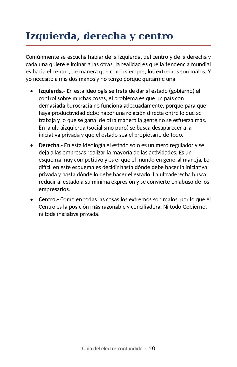 Hoja 10 de la Guía del elector confundido