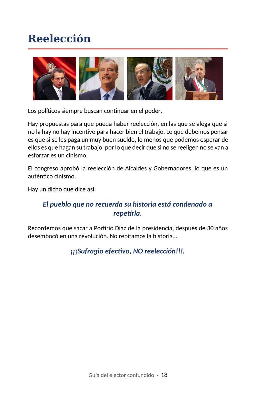 Hoja 18 de la Guía del elector confundido
