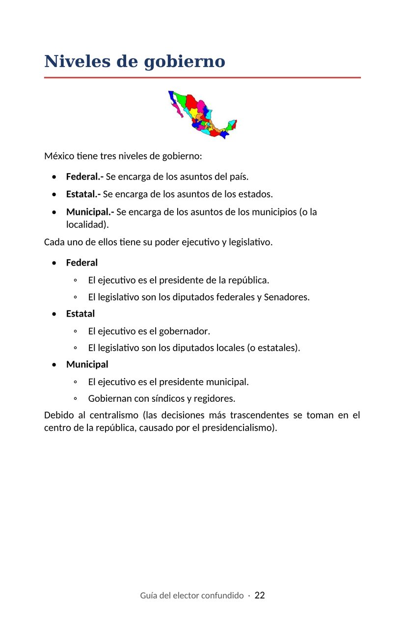 Hoja 22 de la Guía del elector confundido