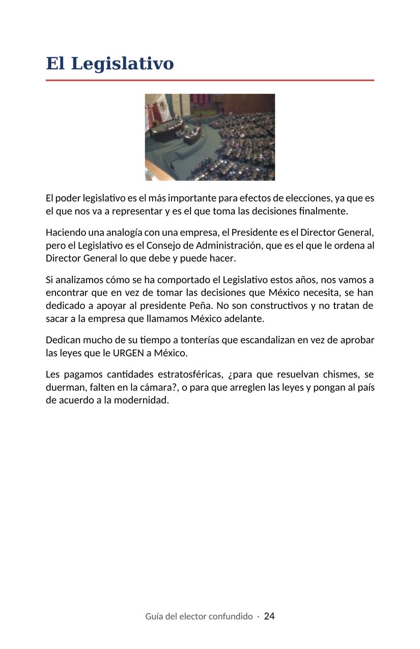 Hoja 24 de la Guía del elector confundido