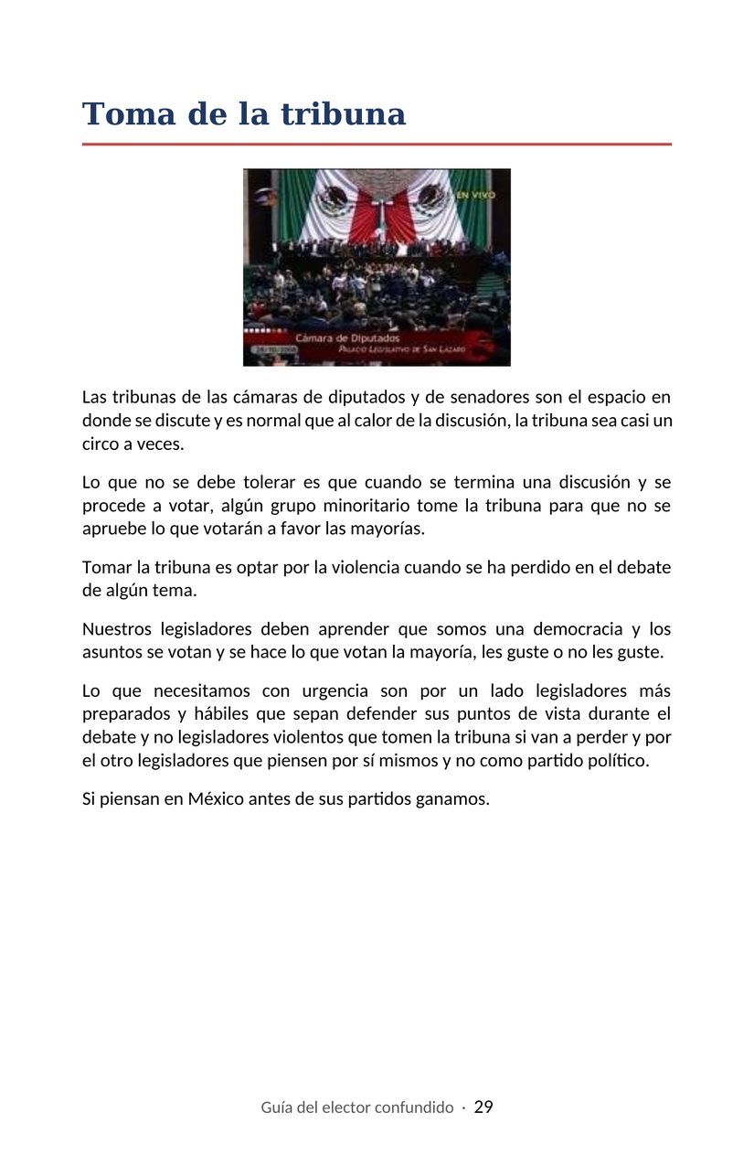 Hoja 29 de la Guía del elector confundido