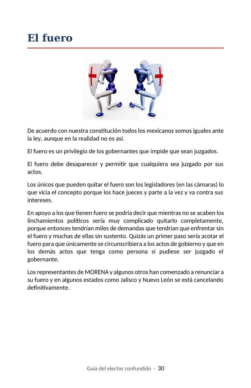 Hoja 30 de la Guía del elector confundido