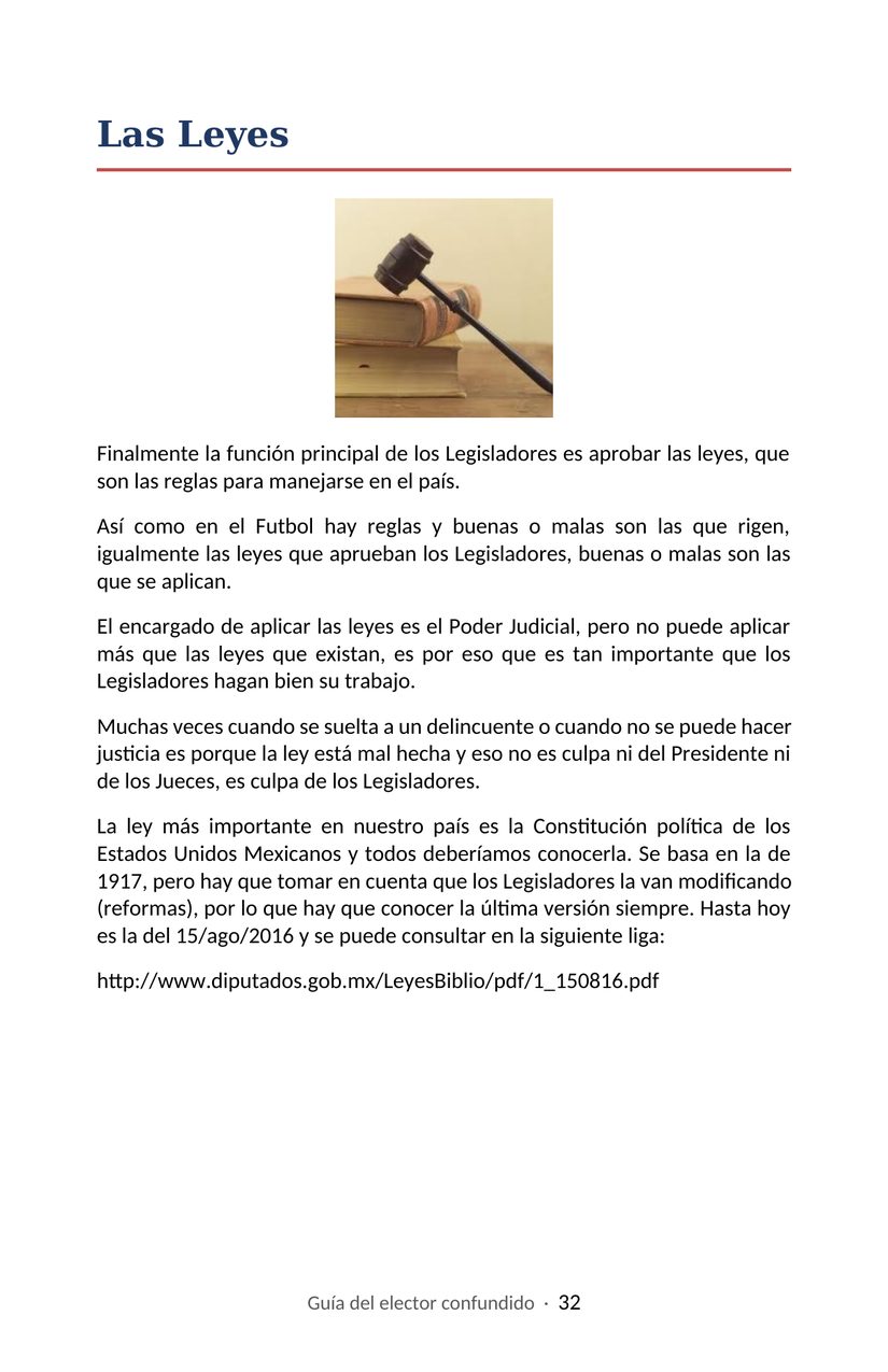 Hoja 32 de la Guía del elector confundido