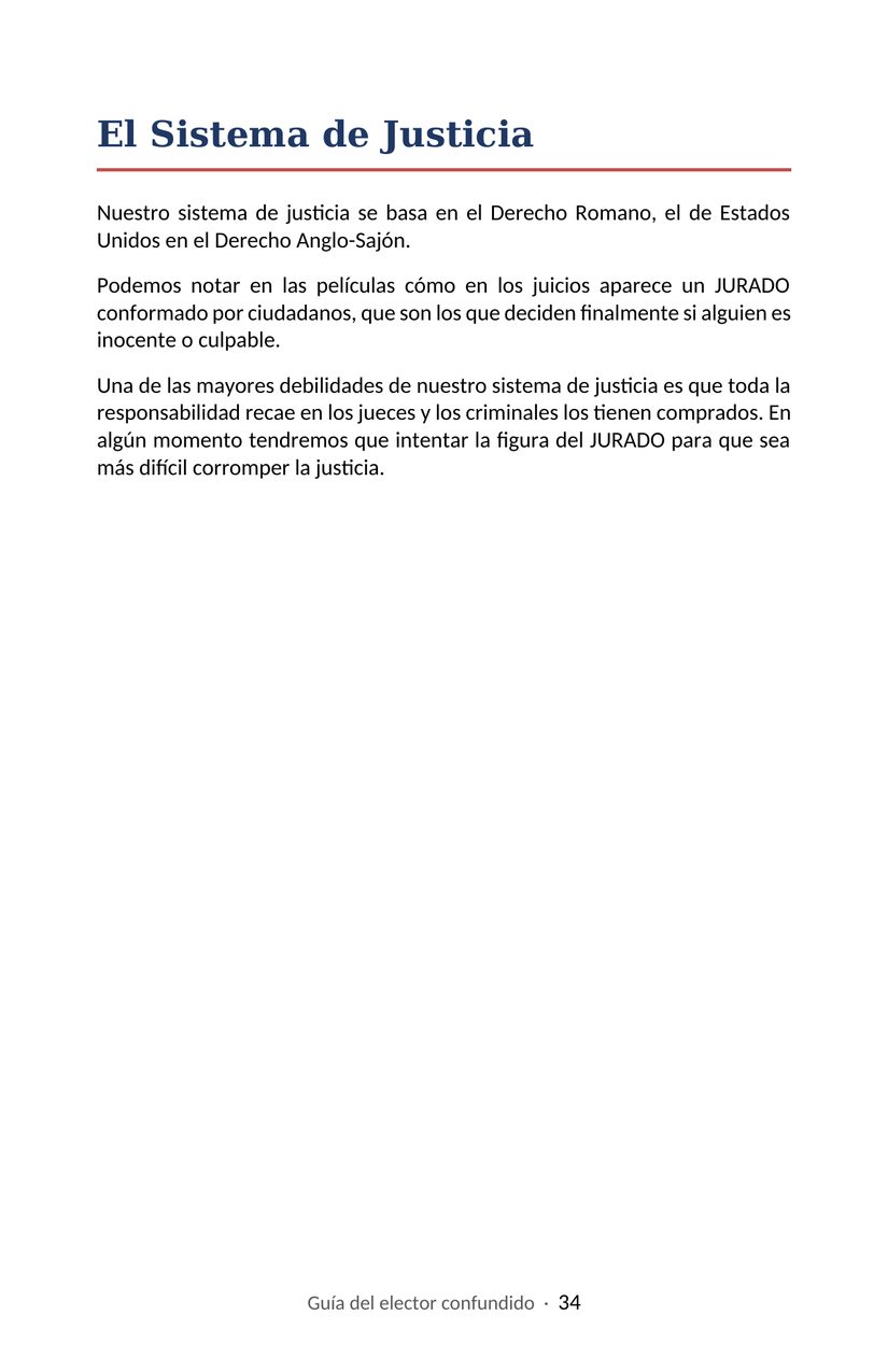 Hoja 34 de la Guía del elector confundido