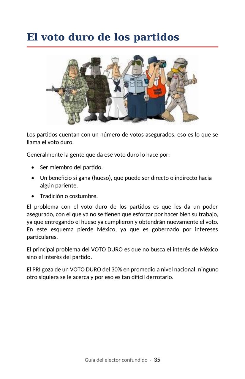 Hoja 35 de la Guía del elector confundido