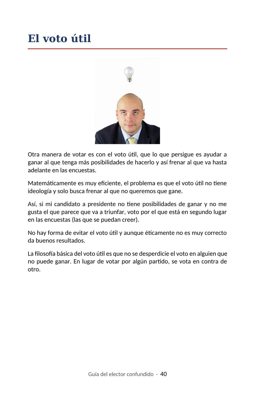 Hoja 40 de la Guía del elector confundido
