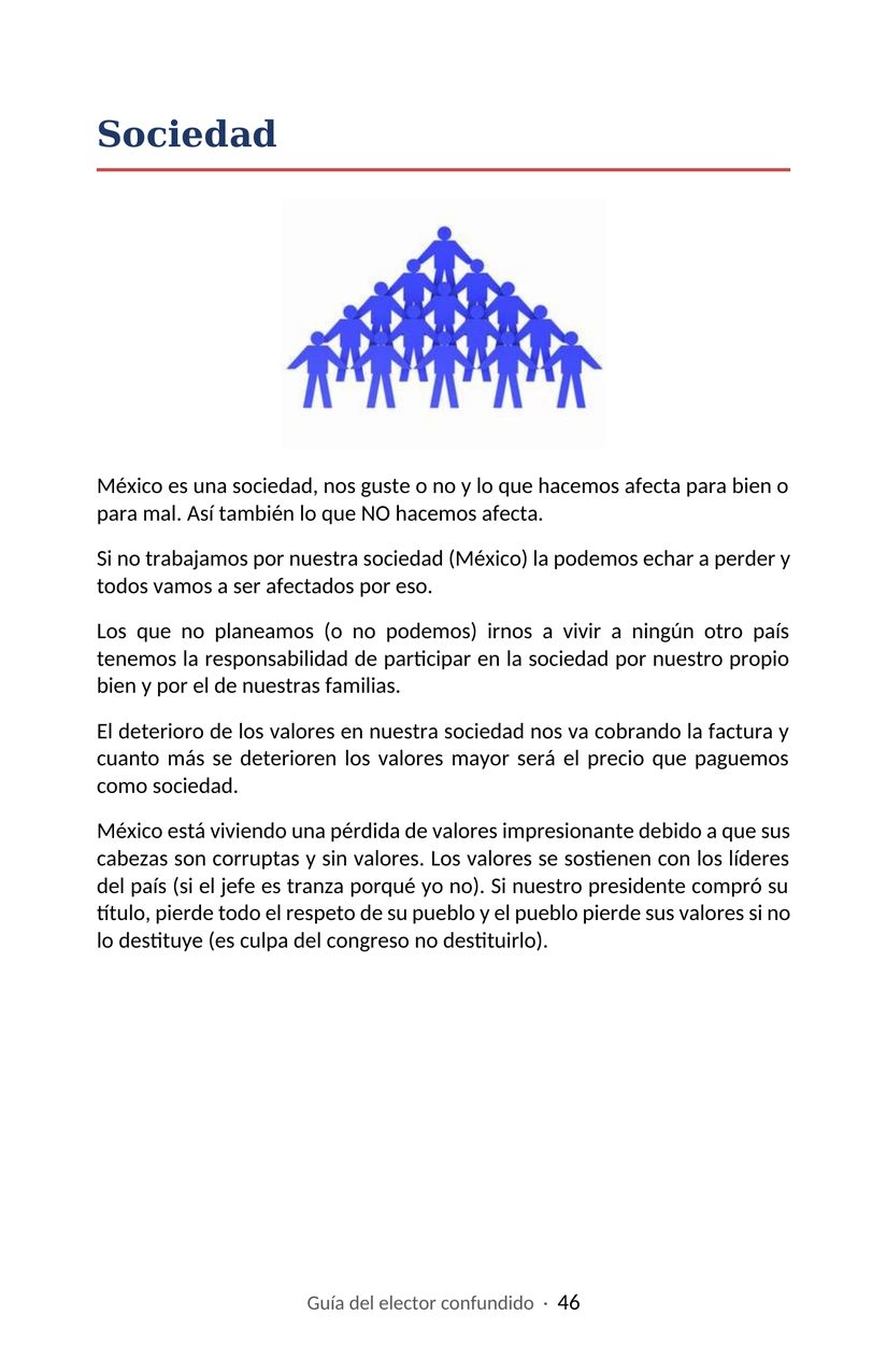 Hoja 46 de la Guía del elector confundido