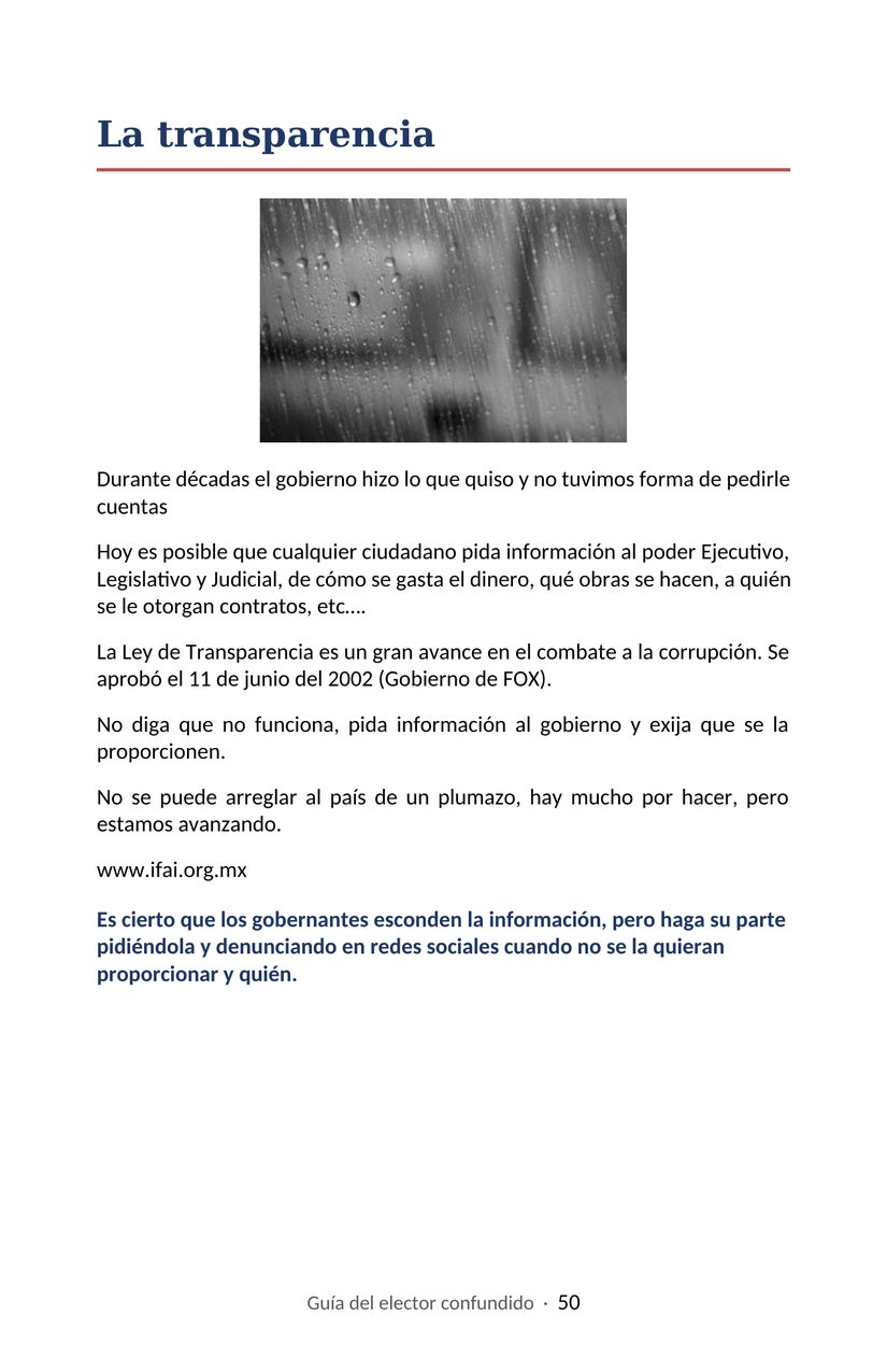 Hoja 50 de la Guía del elector confundido