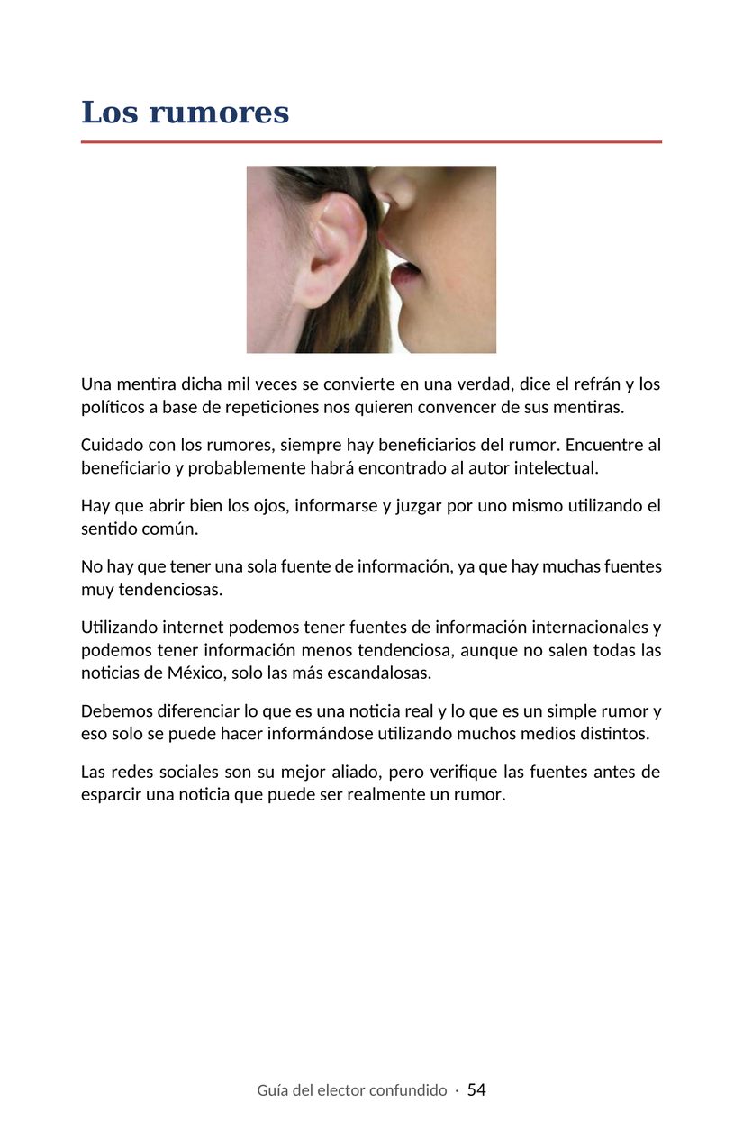 Hoja 54 de la Guía del elector confundido