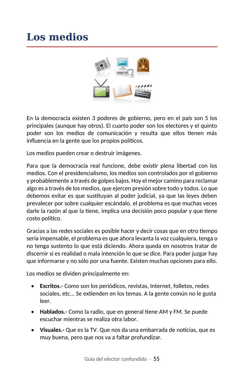 Hoja 55 de la Guía del elector confundido