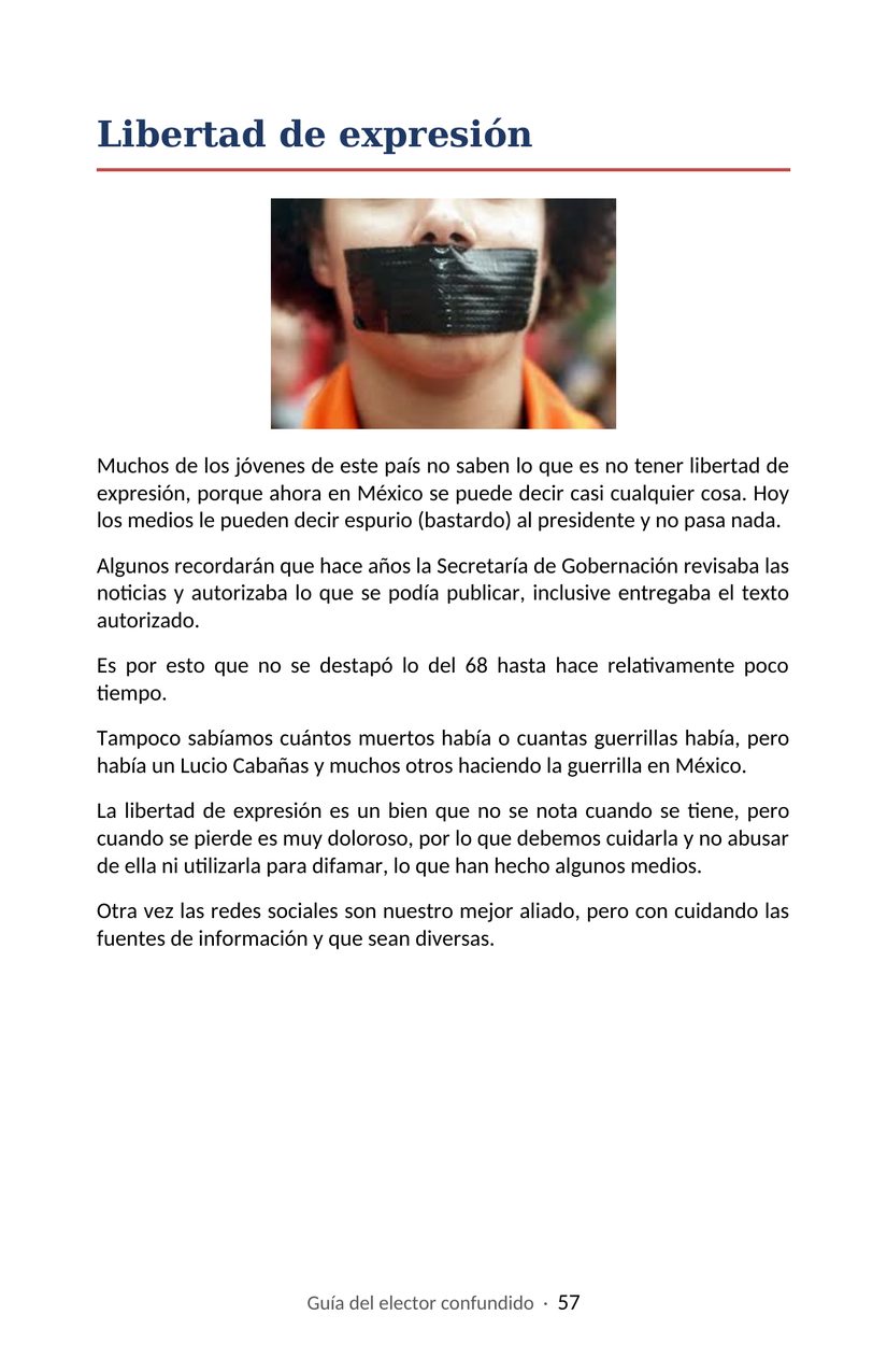 Hoja 57 de la Guía del elector confundido