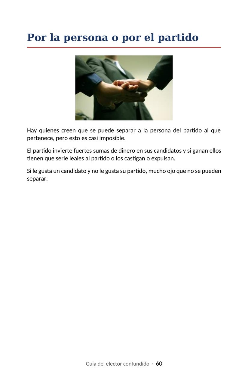 Hoja 60 de la Guía del elector confundido