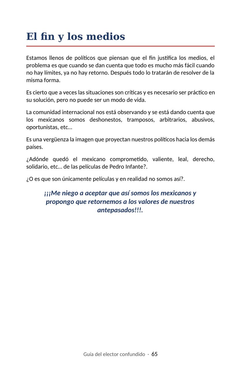 Hoja 65 de la Guía del elector confundido