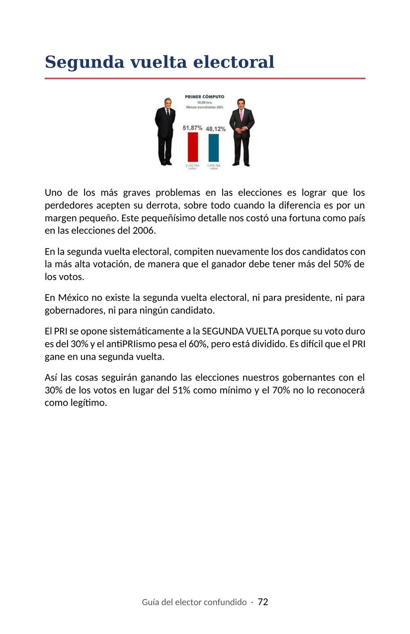 Hoja 72 de la Guía del elector confundido