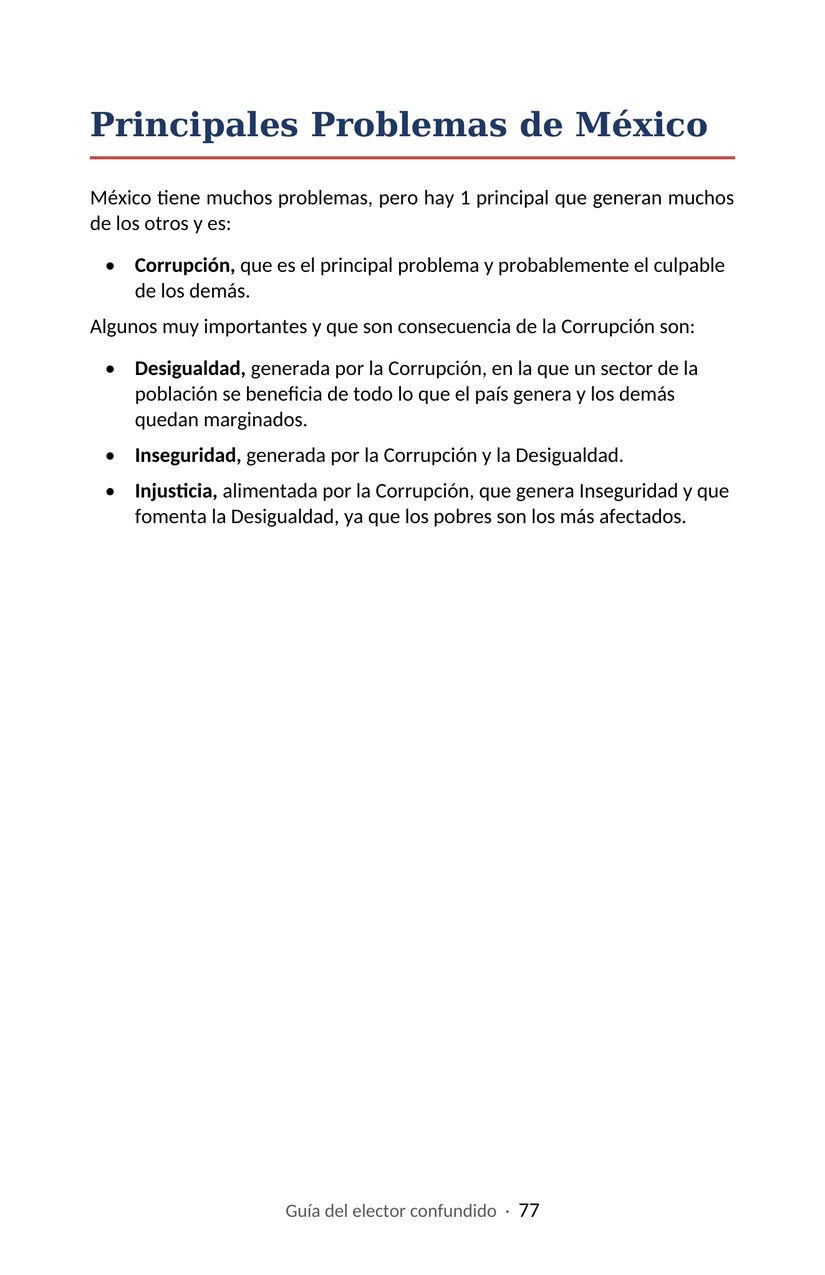 Hoja 77 de la Guía del elector confundido