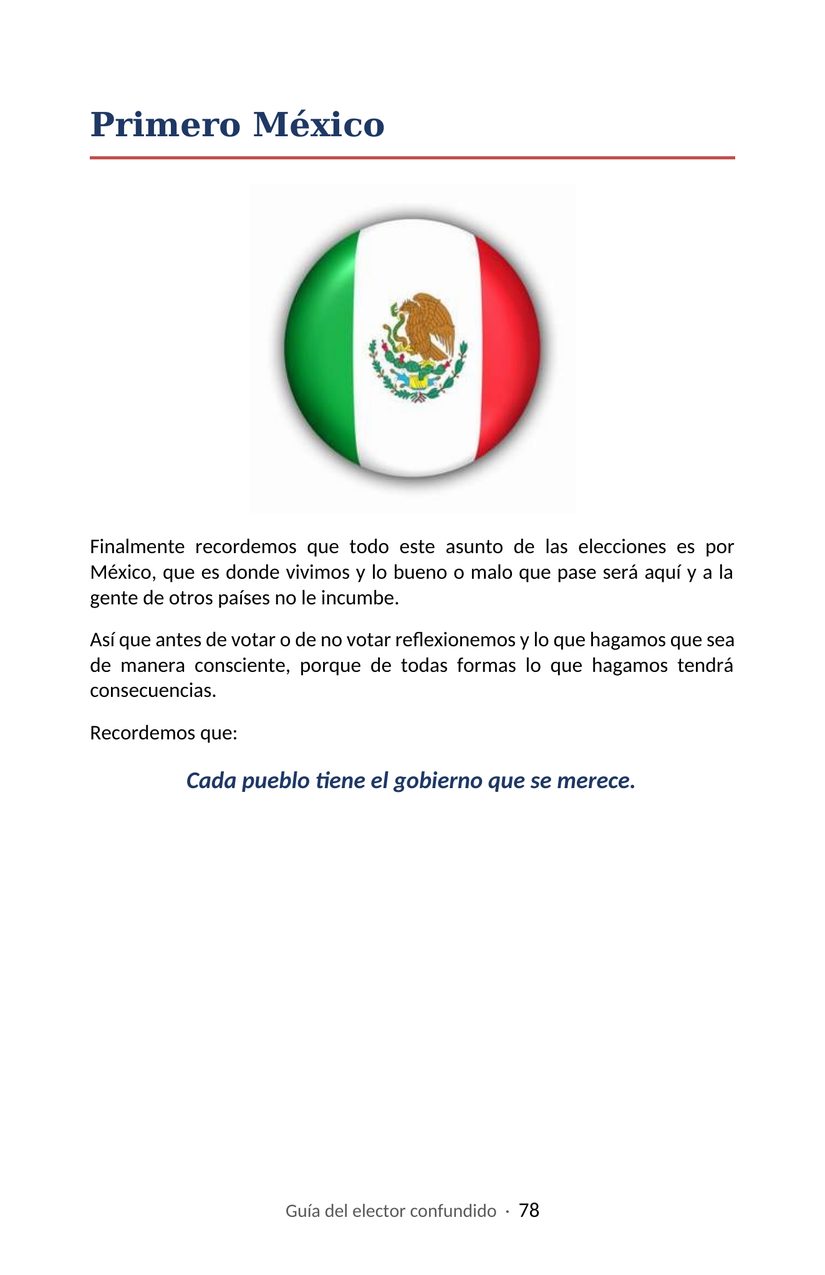 Hoja 78 de la Guía del elector confundido